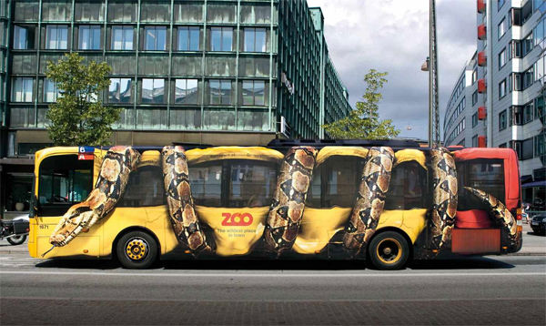 Image of Giant Snake Crunching A Bus